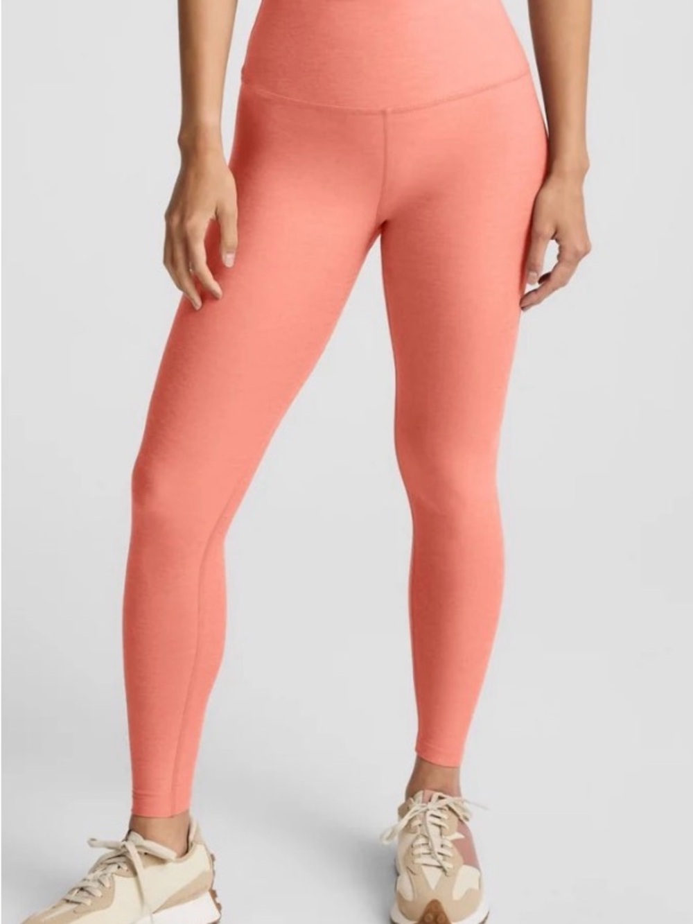 XL Beyond Yoga Spacedye Caught In The Midi High-Waist Coral/Orange Leggings
